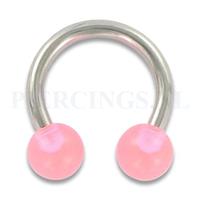 Piercings.nl Circulair barbell 1.6 mm acryl roze
