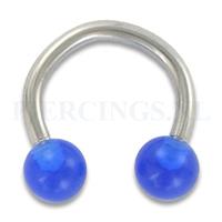 Piercings.nl Circulair barbell 1.6 mm acryl blauw