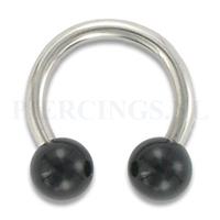 Piercings.nl Circulair barbell 1.6 mm acryl zwart