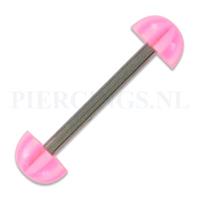 Piercings.nl Tongpiercing acryl halve strandbal roze wit