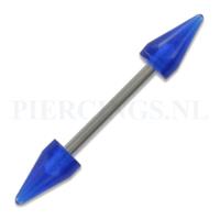 Piercings.nl Barbell acryl cones blauw