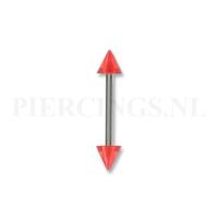 Piercings.nl Barbell acryl spike 1.6 mm rood