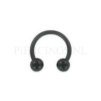 Piercings.nl Circulair barbell 1.2 mm acryl zwart