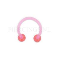 Piercings.nl Circulair barbell 1.2 mm acryl roze