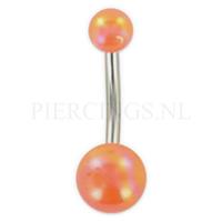 Piercings.nl Navelpiercing acryl parelmoer oranje