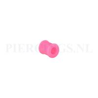 Piercings.nl Tunnel siliconen double flared roze 8 mm