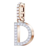 Swarovski Remix Collection Charm D, White, Rose-gold tone plated