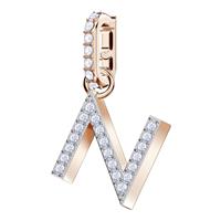 Swarovski Remix Collection Charm N, White, Rose-gold tone plated