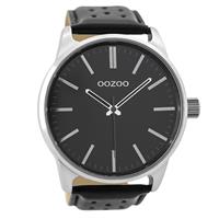 Oozoo C9424 Horloge Timepieces Collection staal zilverkleurig-zwart 48 mm