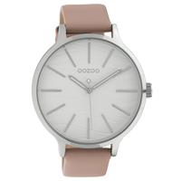 OOZOO C10122 Horloge Timepieces Collection staal/leder zilverkleurig-blushpink 45 mm