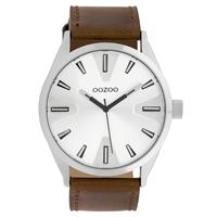 OOZOO C10020 Horloge Timepieces Collection staal zilverkleurig-bruin 46 mm