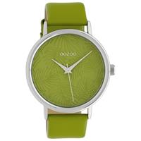 OOZOO C10168 Horloge Timepieces Collection staal/leder groen 42 mm
