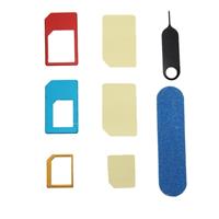 Nano SIM to Micro SIM Card Adapter + Nano SIM to Standard SIM Card Adapter + Micro SIM to Standard SIM Card Adapter + Sim Card Tray Holder Eject Pin Key Tool with Double Sided Tape for iPhone 5 & 5S i