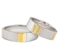 Christian Bicolor trouwringen met 24 diamanten geel goud