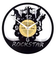 fiftiesstore Vinyl Klok Rockstar Rockband - Gemaakt Van Een Gerecyclede Plaat
