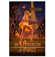 Fiftiesstore An American In Paris Pinup Metalen Bord 29 x 44,5 cm
