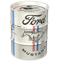 Fiftiesstore Spaarpot Oil Barrel Ford Mustang - Horse & Stripes Logo
