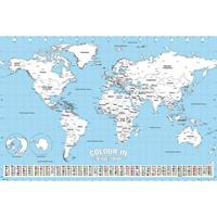 Gbeye World Map Colour In Poster 91,5x61cm