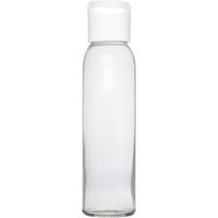 Merkloos Glazen waterfles/drinkfles transparant met schroefdop met wit handvat 500 ml -