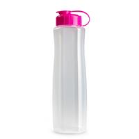 Forte Plastics Kunststof waterfles 1500 ml transparant met dop roze -