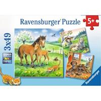 Ravensburger puzzle 3x49 stukjes Knuffeltijd