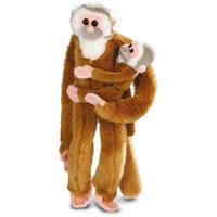 Wild Republic Pluche bruine hangende aap met baby