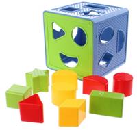 Jonotoys vormenstoof Magical Form Cube 14 cm blauw/groen