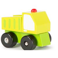 Small Foot vrachtwagen geel/groen 8 x 5 cm