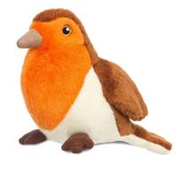 Aurora Pluche roodborstje vogel knuffel 20 cm speelgoed Multi