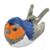 Wild Republic Pluche boeren zwaluw vogel knuffel met geluid 13 cm speelgoed Multi
