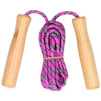 Ben Tools Roze springtouw met houten handvatten 236 cm Roze