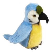 Pluche blauw/gele ara papegaai knuffel 18 cm Multi