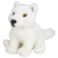 Nature Plush Planet Pluche witte wolf/wolven knuffel 18 cm speelgoed Wit
