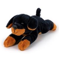 Pluche zwart/bruine rottweiler honden knuffel 13 cm speelgoed Zwart