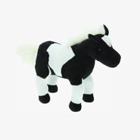 Pluche zwart/witte paarden knuffel 26 cm speelgoed Zwart
