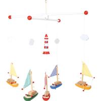Small foot LEGLER Mobiel - Zeilbootjes met vuurtoren - Kleurrijk