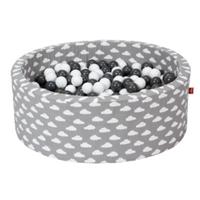Knorrtoys knorr speelgoedballenbad zacht - Grijs white clouds - 300 ballen grijs/crème