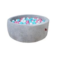 Knorrtoys knorr speelgoed ballenbad zacht - Grijs - 300 ballen roos/room/ light blauw