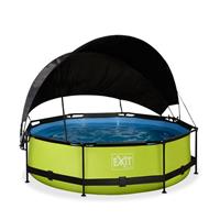 EXIT Lime opzetzwembad met schaduwdoek en filterpomp groen ø300x76cm