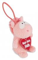 Knuffel Unicorn Merry Junior Pluche 8 Cm Roze/rood