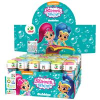 Shoppartners 3x Shimmer and Shine bellenblaas flesjes met bal spelletje in dop 60 ml voor kinderen