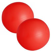 Trendoz 2x stuks opblaasbare zwembad strandballen plastic rood 28 cm -