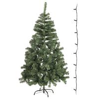 Bellatio Mini kunst kerstboom 60 cm met gekleurde verlichting Groen