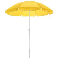 Gele strand parasol van polyester 145 cm Geel