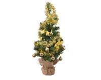 Everlands Mini kerstboom tafelboom mini D-H-Z zak boom h60 cm-20L groen/goud