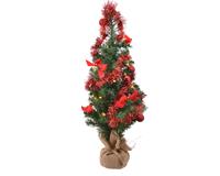 Everlands Mini kerstboom tafelboom mini D-H-Z boom h60 cm-20L groen/rood