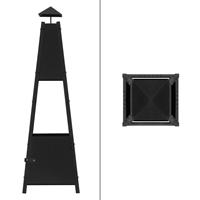 ML-Design Pyramide tuinhaard met schoorsteen 29x100x30 cm zwart ijzer 