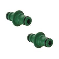 Pro Plus Set van 2x stuks tuinslangkoppeling koppelstukken groen 5,5 cm -