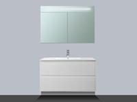Saniclass New Future badmeubel 100cm hoogglans wit met spiegelkast
