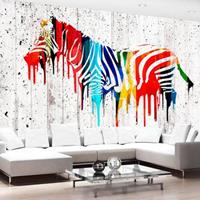 Fotobehang - Gekleurde Zebra , multi kleur
